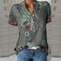 Ženske košulje Žene Ležerne prilike ispisane V-izrez Majica s kratkim rukavima, pulover labavo bluza