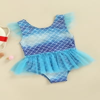 Ljetne djevojčice jednodijelno kupaći kostim, mališani slatki stil kreativni riblji ljestvica uzorka