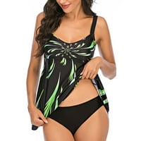Lolmot skromni tankini kupaći odijelo za žene plus veličine kupaći kostim cvjetni print top s boyshorts