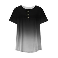 Bluza kratkih rukava Casual Solid Tops V-izrez Moda za žene Sivi 2xl