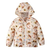 Baby Boy Girl Winter Onemoguća jakna za djevojčice Slatki cvjetni pčelinje uzorak patent zatvarača dugih