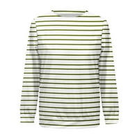Ženski novost pulover The Trendy Bluzes Girls 'Striped Color Block Tops Dame Crewneck Odjeća s dugim