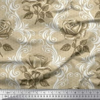 Soimoi Silk tkanina točka, damask & ruža cvijet od tkanina za ispis sa dvorištem široko