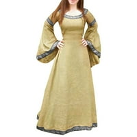 Ženske gotičke renesansne haljine Srednjovjekovna dužina poda Maxi Duga haljina Vintage Flare rukave