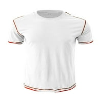 Avamo Muškarci Ljetni vrhovi Crew Crt Majica Kontrast Trim T košulje Muške prozračne pulover Sport Bluze