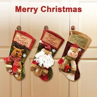 Božićne poklon torbe poklon zamotavanje bombona, torbe za božićne čarape za viseći ukras božićnog stabla