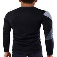 LUMENTO MUŠKI JUMERS Dugi rukav pulover patchwork duksera Ležerni džemper Boja blok vrhovi crni 4xl