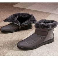 Sanviglor Women Mid Calf Boot Okrugli nožni prsti Zimske tople cipele plišane obloge Snow Boots Comfort
