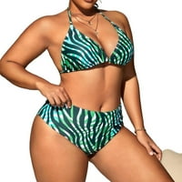 Striped halter multicolor plus veličine bikini setovi
