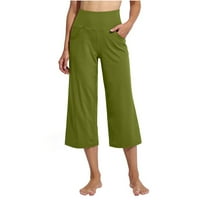 Žene Capri hlače labave joge hlače široka noga udobni uvjeti u obliku struka Pajama Capris Duksevi sa