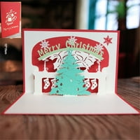 Detalji o 3D UP kartici Božićni pozdrav Dječji poklon odmor Sretan novi