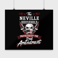 Prezime Neville Poster - Domaćinstvo zaštićeno 2. drugom Amandmanom - Personalizirani ljubitelji pištolja