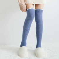 Wanyng Ženske čvrste nejasne čarape Zima toplo nad koljenom High Čarape Početna Dotične tople čarape
