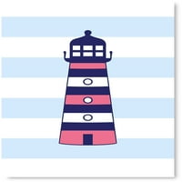 Awkward Styles Lighthouse ilustracija morski poster umjetnost Nautička dječja soba Ispisuje umjetnički