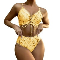 Bangeage Wakewebruit kupaći kostimi Bandeau Women Bikini Brazilski set Push Up Kuperi Tankenis Set American