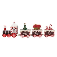 Rdeuod Mini božićna dekoracija Plastični željeznički igrački Drveni ukras Božić Domaća dekor Party Decor