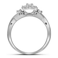 10k bijeli zlatni okrugli dijamantski klaster ženski mladenkinja za vjenčanje za angažman prsten set