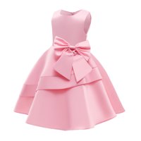 9- godina djevojčica haljina sa čvrstim bojama ružičasta