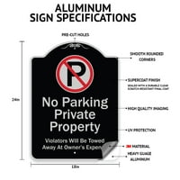 Znak serije dizajnera za prijavu - molimo ne parkirajte se ispred ovih kapija