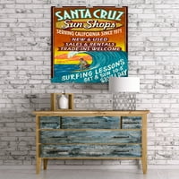 Santa Cruz, Kalifornija, Sun Shops Surf Shop Vintage Znak