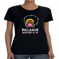 Majica Melanin poppin u obliku ženske žene -Image by shutterstock, ženska XX-velika