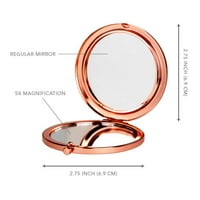 Koyal veleprodaja Rose Gold Compact ogledalica za vjenčanje za vjenčanje, Fuchsia Hot Pink, 1 paket