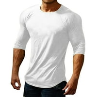 Košulje za muškarce Proljeće i ljeto New Casual Solid Muške okrugli vrat dugih rukava Slim Fit Youth Majica