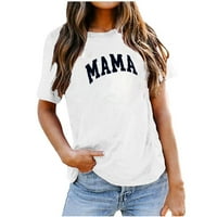 Mama majica za ženska mama pisma Ispis majica smiješne mame grafički tees casual kratki rukav mamin life tip