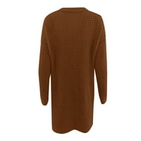 Ženski boho patchwork kardigan s dugim rukavima otvoreni prednji pleteni džemperi kaput džepovi hot6sl4491651