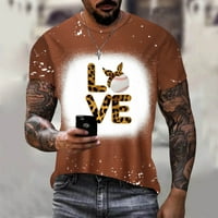 Nove tiskane majice Muške casual kratkih rukava Street Hip-Hop 3D tiskani vrhovi Brown M