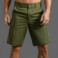 Hanxiulin Muške ljetne čvrste hlače Pocket CrckString Looseti Buti džepovi Casual Sports Pokretanje ravnih hlača na plaži