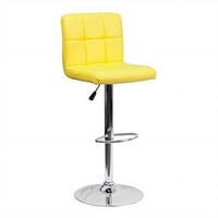 Udjela savremena prekrivana vinil podesiva visina bar stolica sa hromiranom bazom, žutim