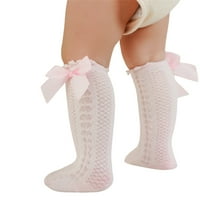 WASSERY TODDLER Djevojke Djevojke pamučne duge čarape Dojenčad Čvrsta slatka čarapa Princess Mesh Socks