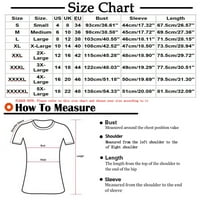 Hueook majice za žene plus veličine V izrez dugih rukava tiskanje modnih ležernih majica bluza