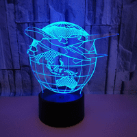 3D LED stolna lampica Iluzija boja Chang Dodirnite letenje azijske noći svjetlosne ravnine i Zemljine