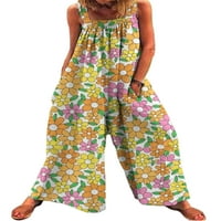 Fonwoon ženske hlače za ljetnu plažu široke noge harem hlače Vintage cvjetni dugi maxi džepovi Palazzo