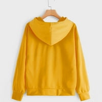 Ersazi Duksevi Žene Žene Modni Halloween Tiskani okrugli vrat Kataložni putnički džemper na klirensu Žuta pamučna bluza m