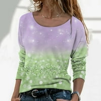 Ženska modna reda s dugim rukavima Cvjetni cvjetni print pulover vrhova Bluza Hot8SL4486164