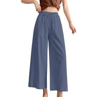 Široke kratke hlače u boji u boji, visoki struk Comfy čvrste elastične kratke hlače Žene džepne casual