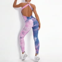 Ženska uboda Sijamka tie-dye mjehurić joga hlače tinta slim hip-up joga hlače H4485642