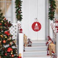 Sign božićnih vrata Božićni drveni privjesak potpisuje okrugla Seoska kuća Xmas Viseća ploča sa svečanim