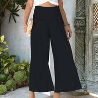 Turilly Womens Plus Veličina moda Žene povremene hlače u puni u boji ravne široke pantalone za noge
