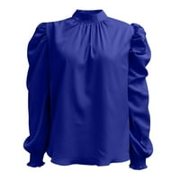 Gyujnb Ženska odjeća Elegantna lisnata dugih rukava Turtleneck Ženske vrhove Bluze za žene Ležerne prilike