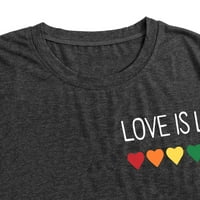 Ženske košulje LGBT TShirt Rainbow Heart Grafički kratki rukav Gay Pride Tee vrhovi