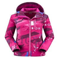 Jakna s kapuljačom meke školjke Doodle Ispiši jakna od vjetra i vodootporna jakna od runa na otvorenom jakna za planinarenje skijanja