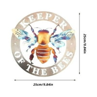 Meuva čuvari pčela Metalna umjetnička dvorišta šarene pčele Metalne zidne umjetničke staratelje staratelja pčelinje Home Decor Dobrodošli Zbir drvene dobrodošlice Prednji potpisni nosač