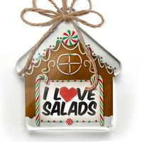 Ornament tiskan jednostrano volim salate Božićni neonblond