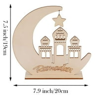Ramadan viseći znak Ramadan ukras ramadan dekoracija mjesečev zvijezde Oblik privjesak ukras drveni