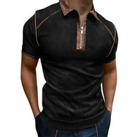 Muška majica kratkih rukava Golf majica Solid Color Contrast vanjski ulični ležerni modni patentni patentni