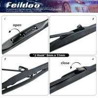 Feildoo 18 & 19 brisače za brisanje za Mazda MX- Miata 18 + 18 Prednji brisač vetrobranskog stakla, vozača i putnika, J u kuku, set od 2